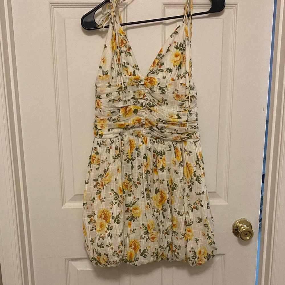 Floral Sundress with Yellow Roses